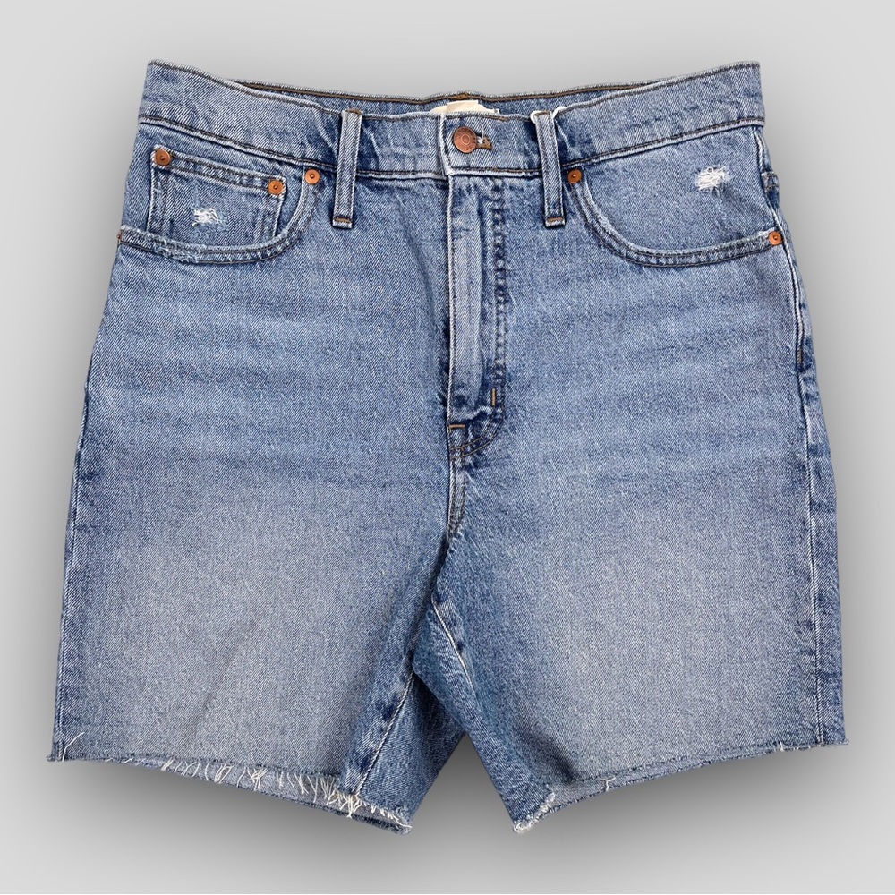 Madewell High-Rise Denim Mid-Length Womens Shorts Lawndale Wash AO208
